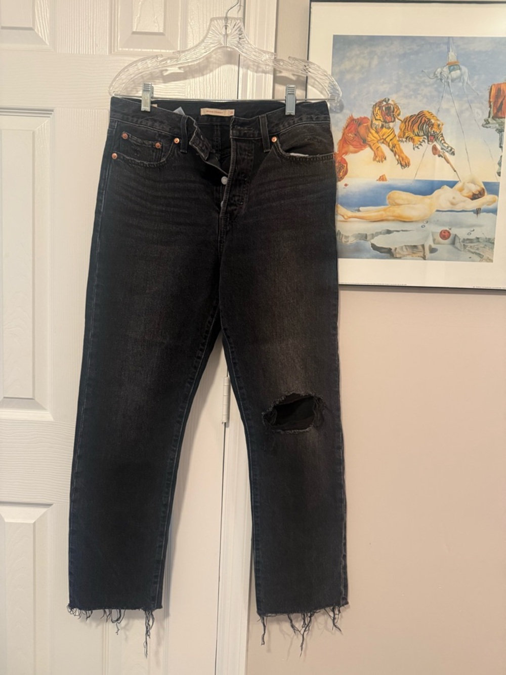 Black High-Rise Distressed Women's Jeans